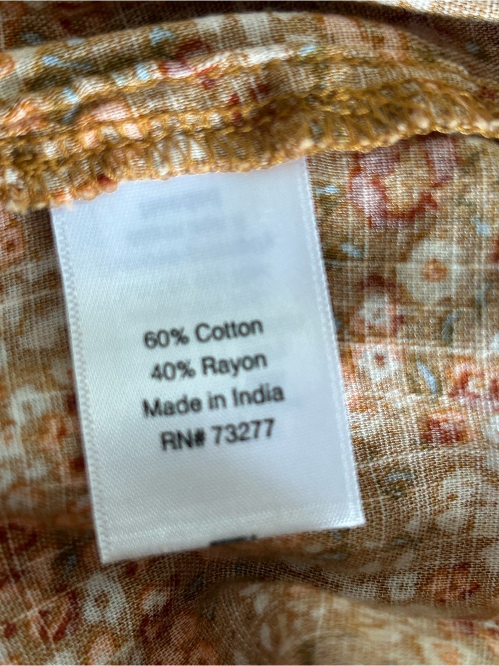 Sonoma sleeveless ditsy floral top in brown,orange, tan , M - Picture 6 of 6